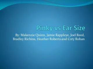 Pinky vs Ear Size