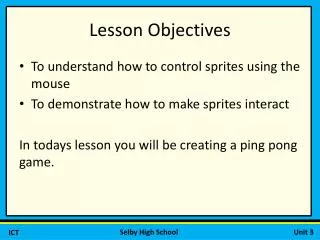 lesson objectives