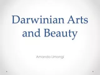 Darwinian Arts and Beauty