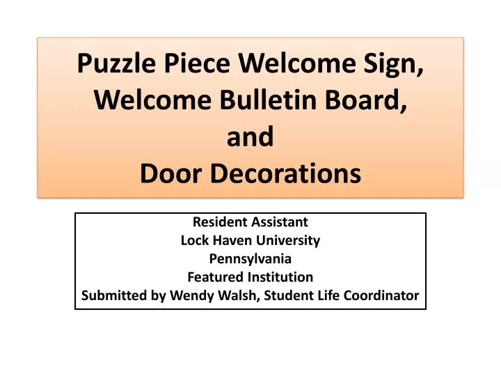 puzzle piece welcome sign w elcome bulletin board and door decorations