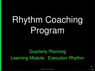 Rhythm Coaching Program