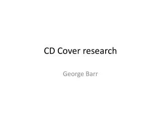 CD Cover research