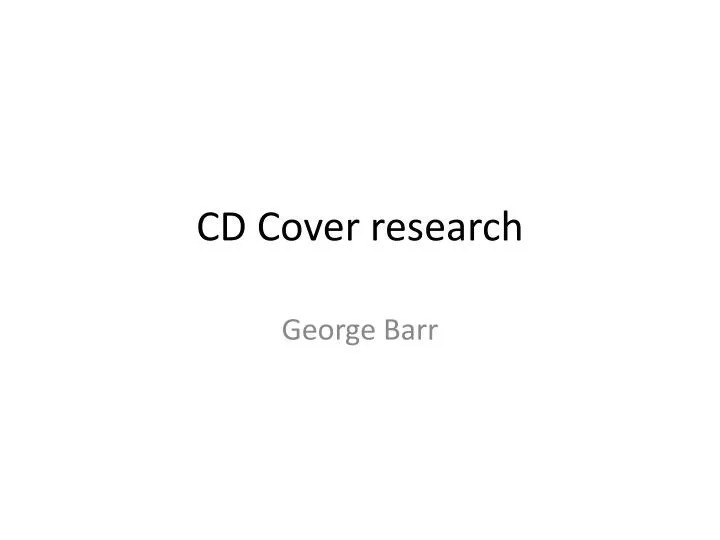 cd cover research