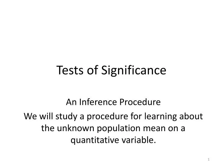 tests of significance