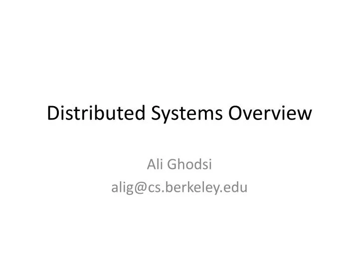 distributed systems overview