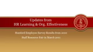 Updates from HR Learning &amp; Org. Effectiveness