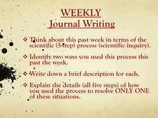 WEEKLY Journal Writing