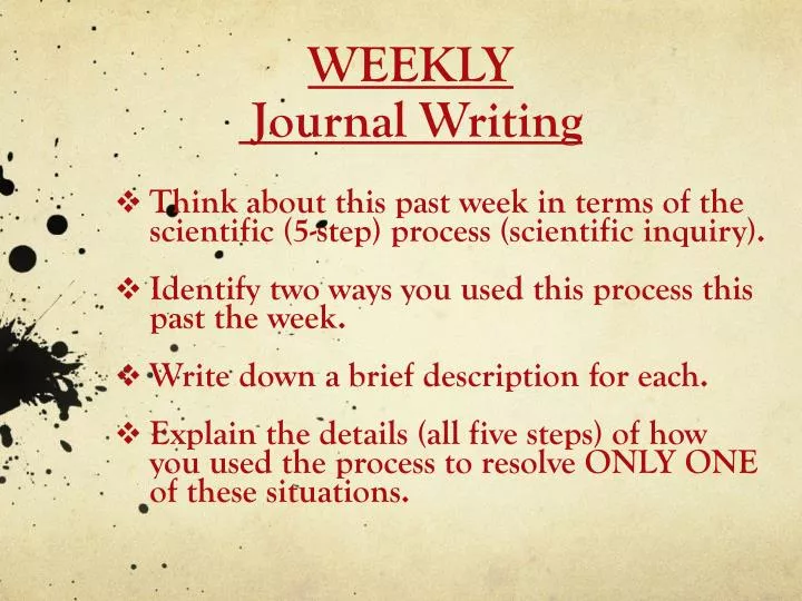 weekly journal writing