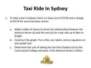 Taxi Ride In Sydney
