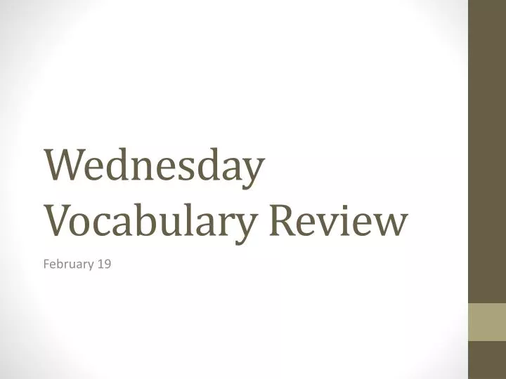 wednesday vocabulary review