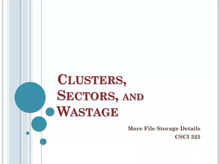 clusters sectors and wastage