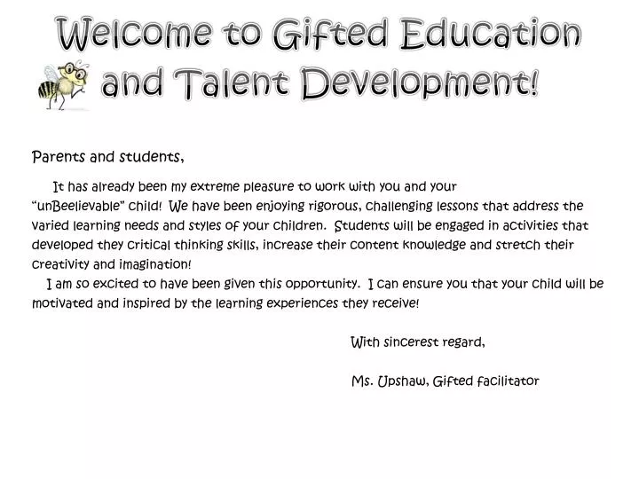 welcome to gifted education and talent development
