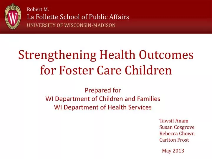 strengthening health outcomes for foster care children