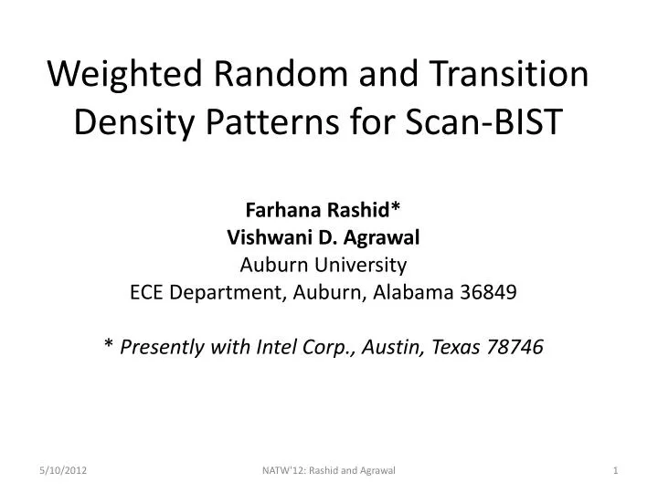 weighted random and transition density patterns for scan bist