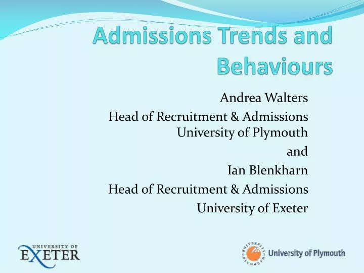 admissions trends and behaviours