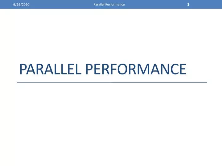 parallel performance