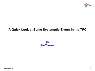 A Quick Look at Some Systematic Errors in the TPC