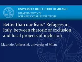 Maurizio Ambrosini , university of Milan