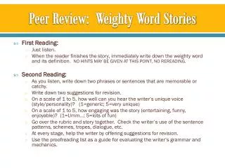 Peer Review: Weighty Word Stories
