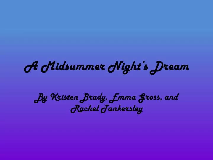 a midsummer night s dream