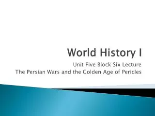 World History I