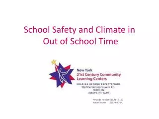 School Safety and Climate in Out of School Time