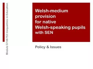 Welsh-medium provision for native Welsh-speaking pupils with SEN