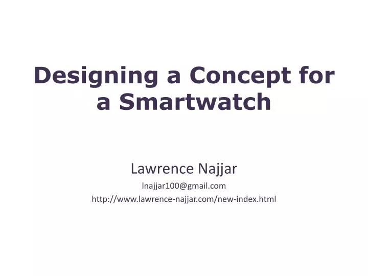 designing a concept for a smartwatch