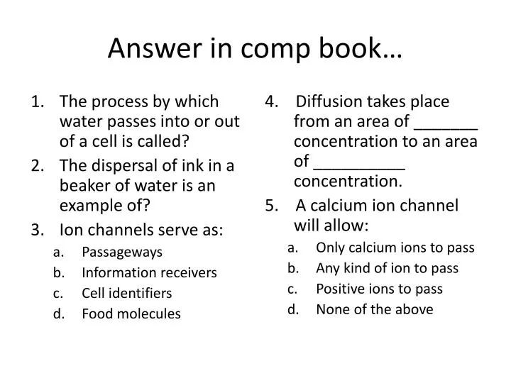 answer in comp book