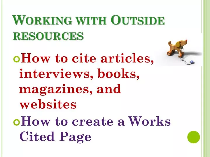 working with outside resources