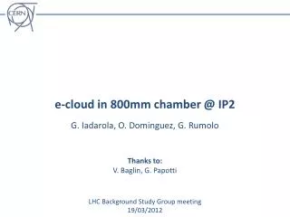 e-cloud in 800mm chamber @ IP2