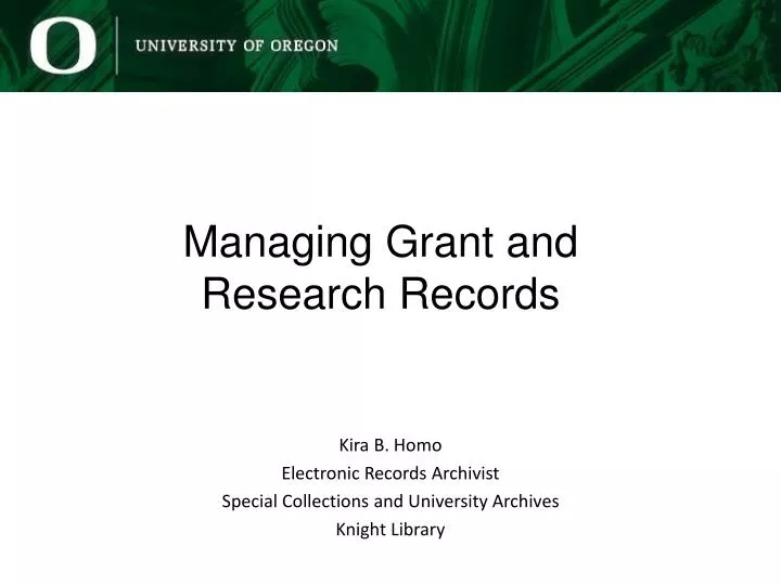 managing grant and research records