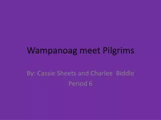 Wampanoag meet Pilgrims