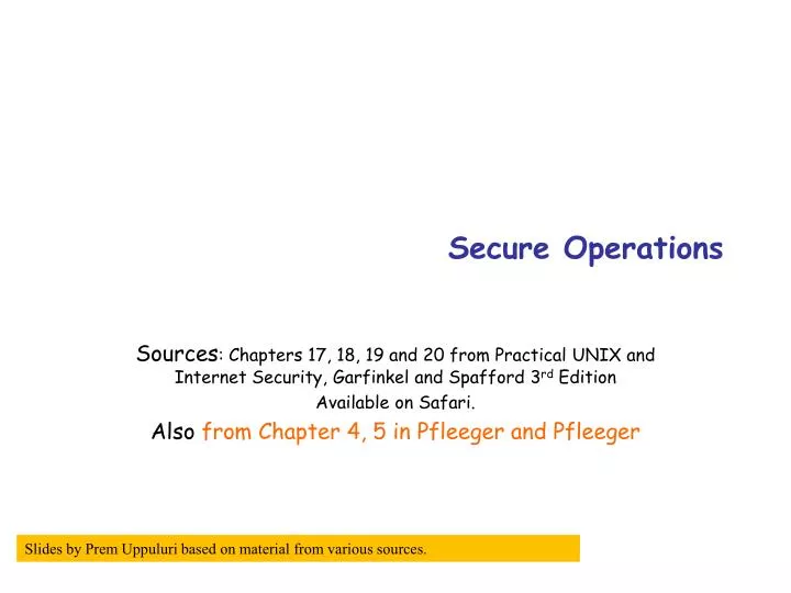 secure operations
