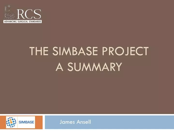the simbase project a summary