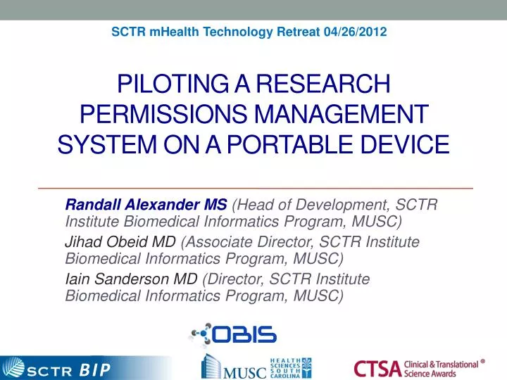 piloting a research permissions management system on a portable device