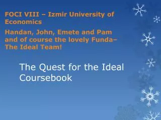 The Quest for the Ideal Coursebook