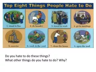 Do you hate to do these things ? What other things do you hate to do? Why ?
