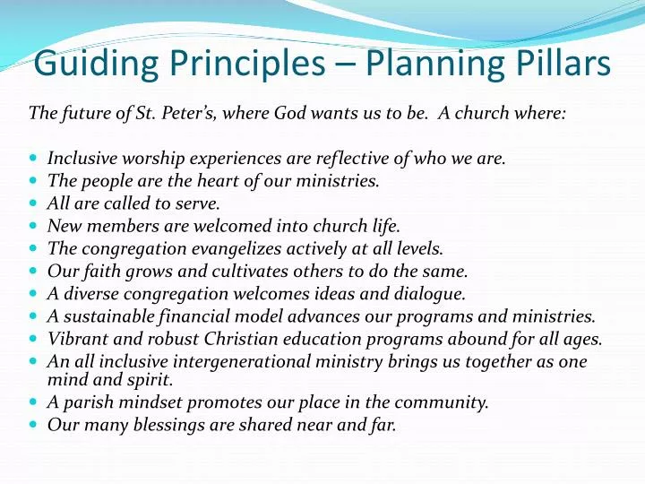 guiding principles planning pillars