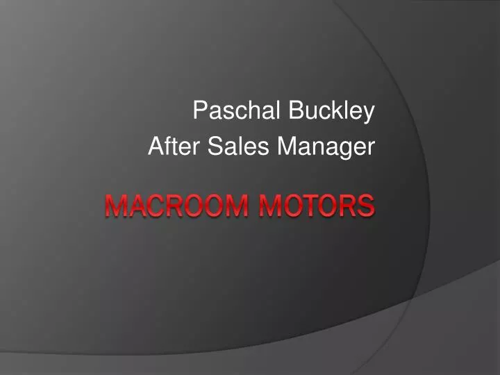 paschal buckley after sales manager