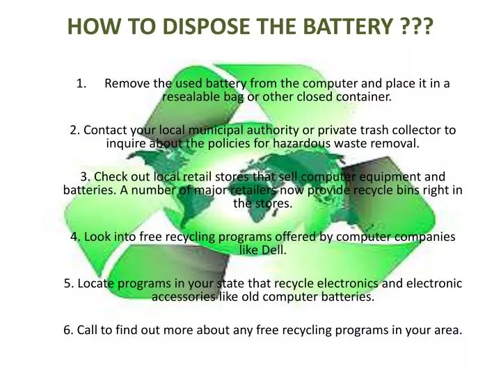 how to dispose the battery