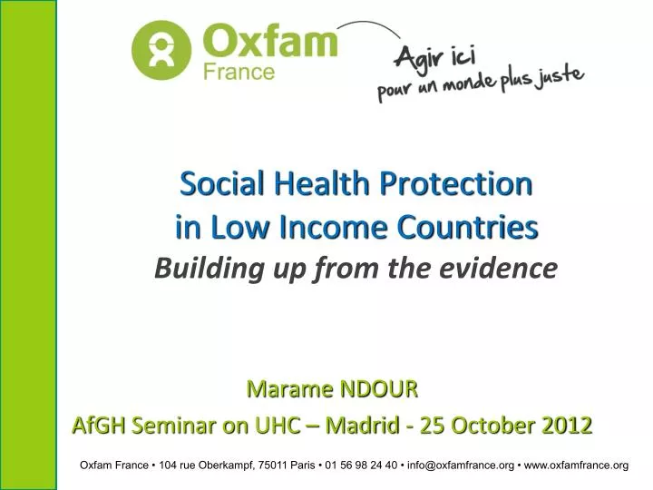social health protection in low income countries building up from the evidence