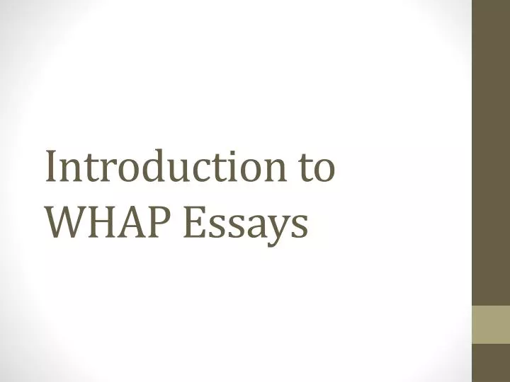 introduction to whap essays