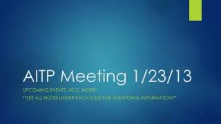 AITP Meeting 1/23/13