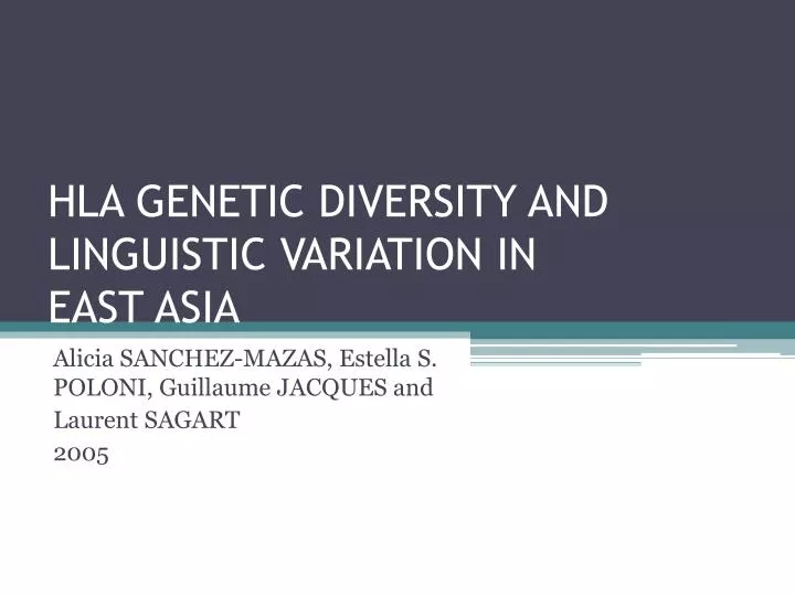 hla genetic diversity and linguistic variation in east asia