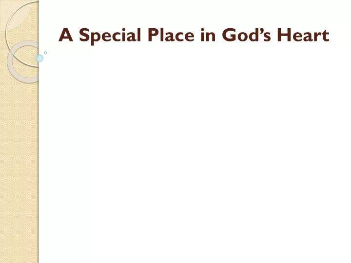 a special place in god s heart