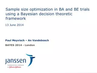 Sample size optimization in BA and BE trials using a Bayesian decision theoretic framework