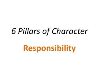 6 pillars of character