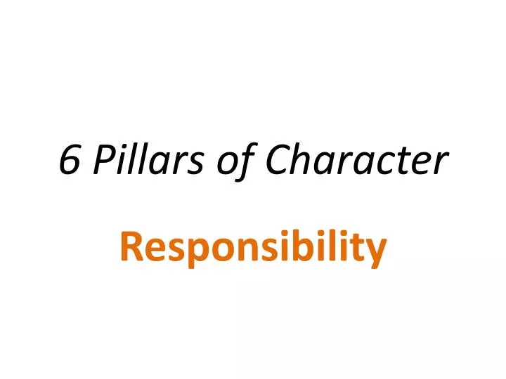 6 pillars of character