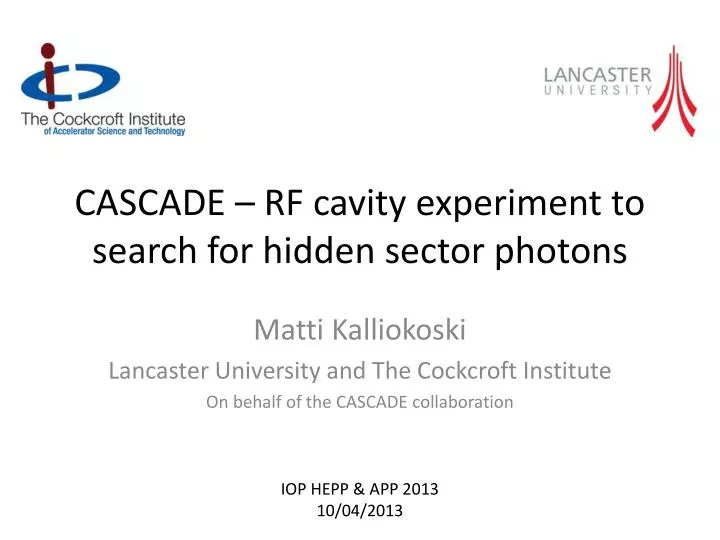 cascade rf cavity experiment to search for hidden sector photons